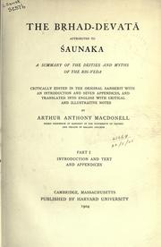 Cover of: The Brhad-devata Attributed to Saunaka by Saunaka.