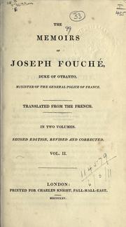 Cover of: Memoirs by Joseph Fouché duc d'Otrante