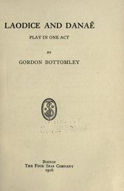Cover of: Laodice and Danaë: play in one act