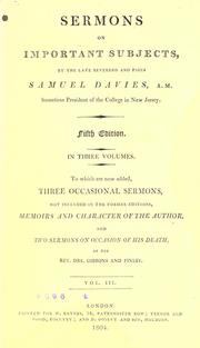 Sermons by Davies, Samuel