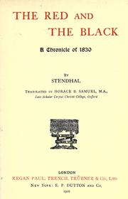 Cover of: The red and the black; a chronicle of 1830. by Stendhal