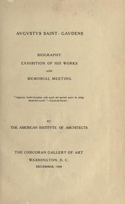 Cover of: Avgvstvs Saint-Gavdens: biography exhibition of his works and memorial meeting ...