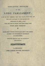 Sarcastic notices of the Long Parliament