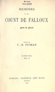 Cover of: Memoirs of the Count de Falloux
