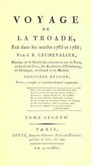 Cover of: Voyage de la Troade by Jean-Baptiste Lechevalier