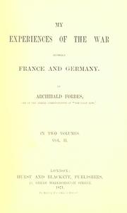 Cover of: My experiences of the war between France and Germany.