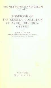 Cover of: Handbook of the Cesnola Collection of antiquities from Cyprus