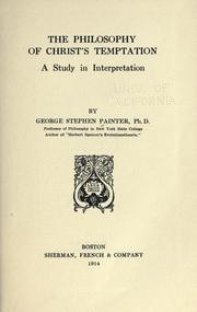 Cover of: The philosophy of Christ's temptation: a study in interpretation