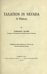 Cover of: Taxation in Nevada: a history