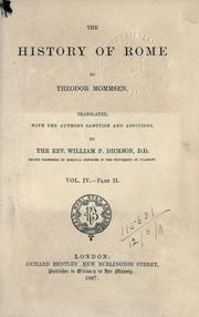 Cover of: The history of Rome. by Theodor Mommsen