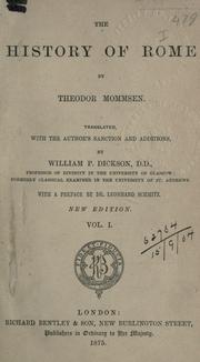 Cover of: The history of Rome. by Theodor Mommsen