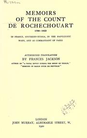 Cover of: Memoirs, 1788-1882 by Louis Victor Léon comte de Rochechouart