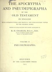 Cover of: The Apocrypha and Pseudepigrapha of the Old Testament in English