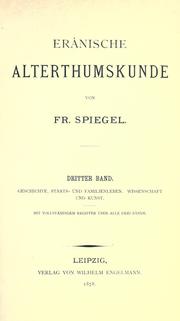 Cover of: Erânische Alterthumskunde by Friedrich von Spiegel