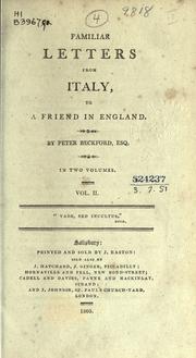 Cover of: Familiar letters from Italy, to a friend in England.