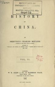 Cover of: History of China. by Demetrius Charles de Kavanagh Boulger