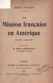Cover of: La mission française en Amérique by René Viviani