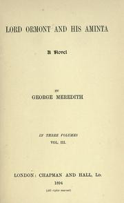 Cover of: Lord Ormont and his Aminta by George Meredith