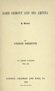 Cover of: Lord Ormont and his Aminta by George Meredith, George Meredith