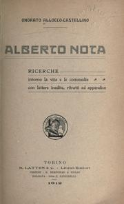 Cover of: Alberto Nota by Onorato Allocco-Castellino