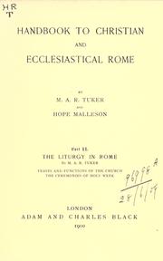 Cover of: Handbook to Christian and Ecclesiastical Rome. by Mildred Anne Rosalie Tuker