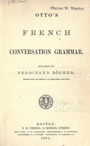 Cover of: Otto's French conversation grammar