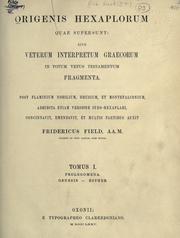Cover of: Origenis Hexaplorum quae supersunt by Origen comm