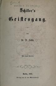 Cover of: Schiller's Geistesgang by Adalbert Kuhn