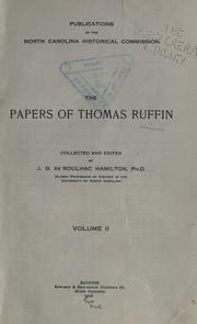 Cover of: The papers of Thomas Ruffin.