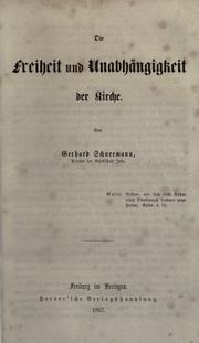 Cover of: Die Freiheit und Unabhängigkeit der Kirche