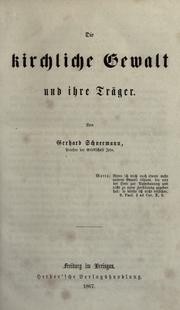 Cover of: Die kirchliche Gewalt und ihre Träger