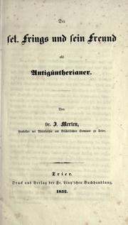 Cover of: sel. Frings und sein Freund als Antigüntherianer