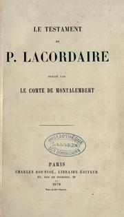 Cover of: testament du p. Lacordaire
