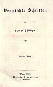 Cover of: Vermischte Schriften
