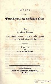 Cover of: Ueber die Entwickelung der christlichen Lehre by John Henry Newman