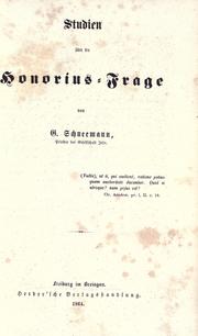 Cover of: Studien über die Honorius-Frage