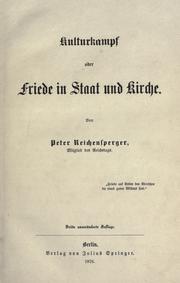 Cover of: Kulturkampf by Peter Franz Reichensperger