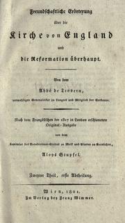 Cover of: Freundschaftliche Erörterung über die Kirche von England und die Reformation überhaupt by Jean François Marie Bishop Lepappe de Trévern