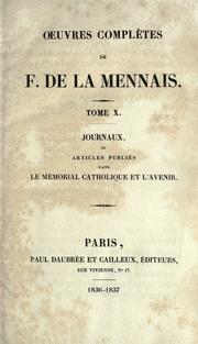 Cover of: OEuvres complètes de F. de la Mennais.