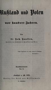 Cover of: Russland und Polen vor hundert Jahren by Janssen, Johannes