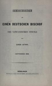 Cover of: Sendschreiben an einen deutschen Bischof des vaticanischen Concils