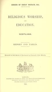 Cover of: Census of Great Britain, 1851.: report and tables.