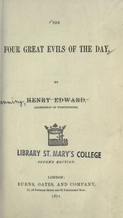 Cover of: The four great evils of the day by Henry Edward Manning