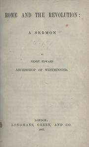 Cover of: Rome and the revolution by Henry Edward Manning