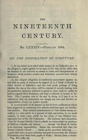 Cover of: On the inspiration of Scripture. by John Henry Newman