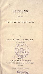 Sermons preached on various occasions by John Henry Newman