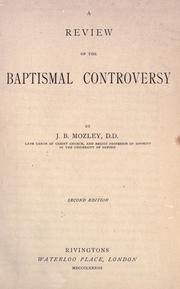Cover of: review of the baptismal controversy