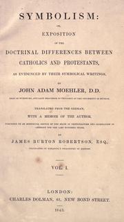 Cover of: Symbolism by Johann Adam Möhler