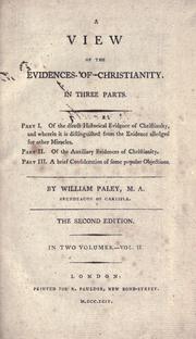 Cover of: A view of the evidences of Christianity by William Paley