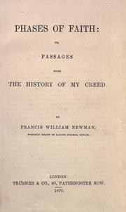 Cover of: Phases of faith by Francis William Newman